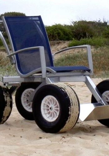 beach wheelchair on sand