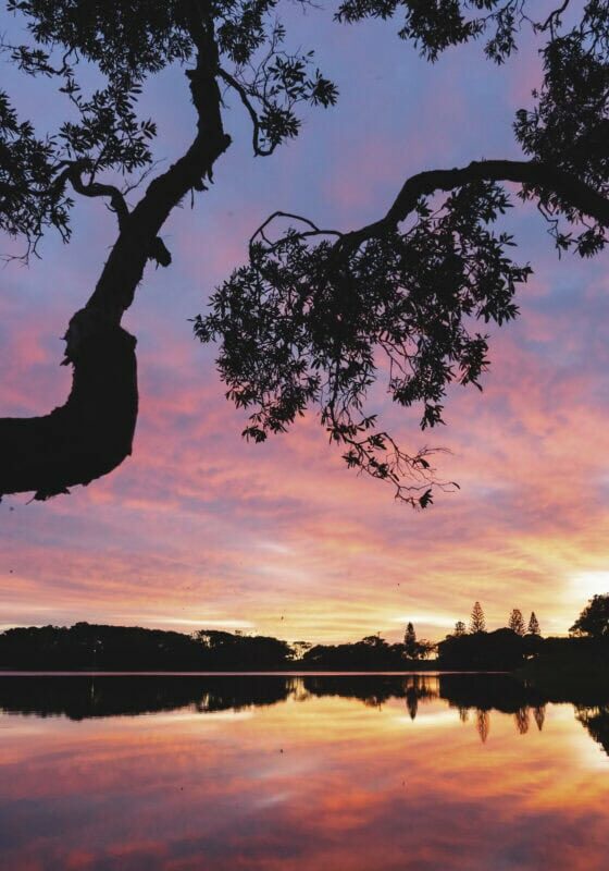 Lake Ainsworth at sunset